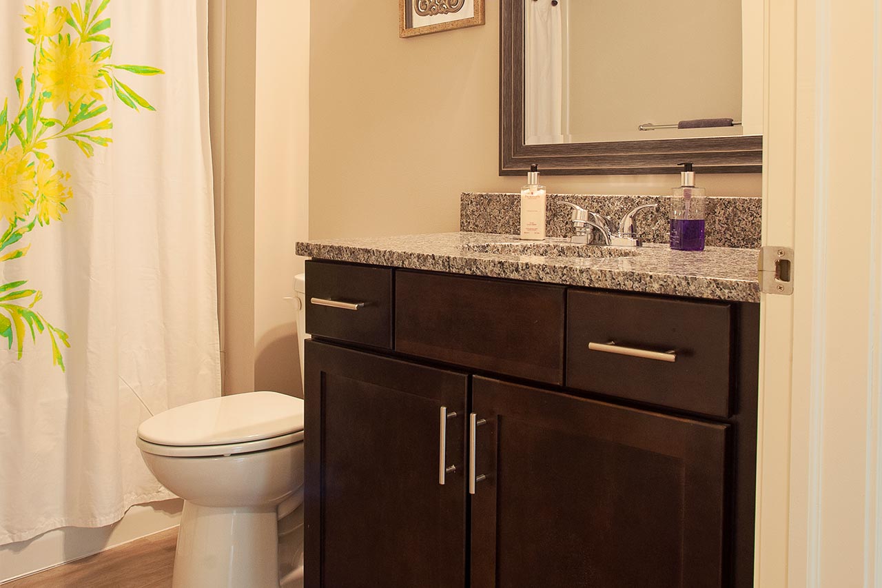 Silo Pointe bathroom, sink, toilet, and tub